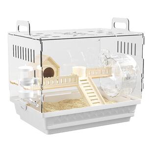 金丝熊小仓鼠笼子亚克力透明超大别墅豪华大号二层易清理新饲养箱
