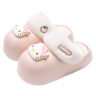 Hellokitty拖鞋女款2025新款外穿保暖毛绒可拆卸三丽鸥kt猫棉拖冬