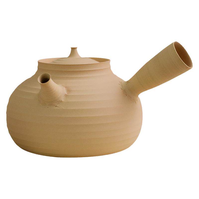 黄钢清侧把白泥煮水茶砂铫陶壶