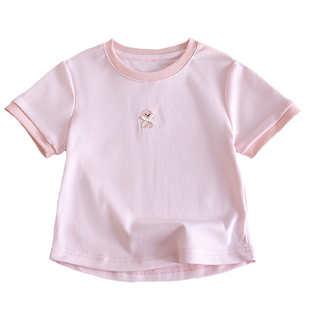 女宝宝可爱短袖T恤新款夏季休闲内搭甜美半袖中小童百搭公主上衣3