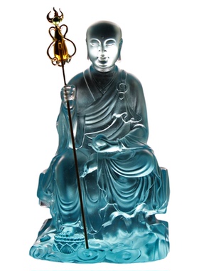 琉璃地藏王菩萨天蓝色中元节佛像