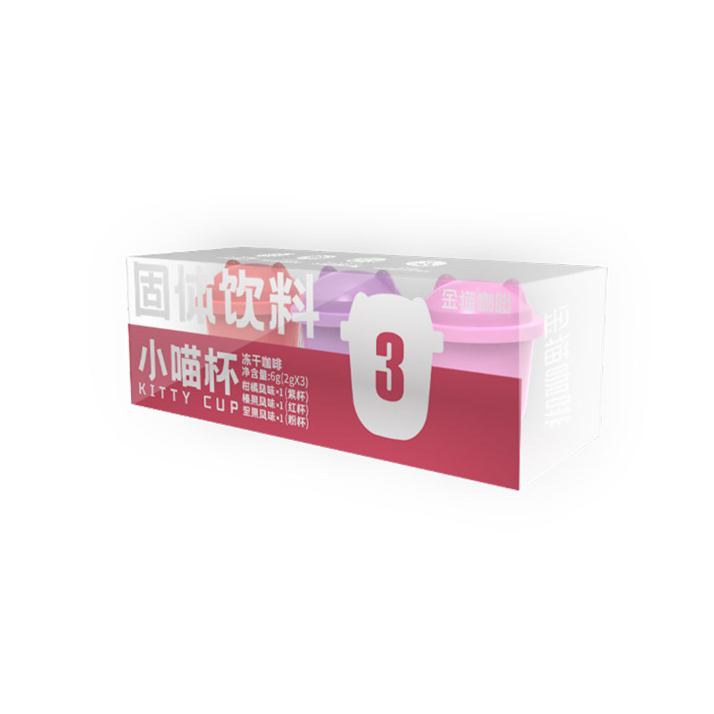 金猫胶囊咖啡粉冷萃冻干超即溶100%阿拉比卡豆网红小喵杯款*3杯
