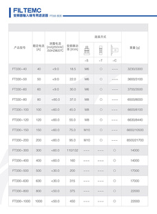 FILTEMC菲奥特三相三线电源滤波器抗干扰EMI净化器FT330