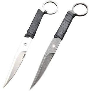 刺客巴斯蒂内利小刀高硬度户外刀具指环刀随身野营工具直刀带K鞘