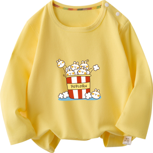 拉夏贝尔婴儿t恤春秋夏儿童纯棉薄款长袖男童女秋装上衣宝宝衣服