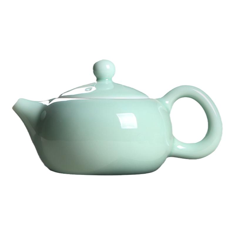 龙泉青瓷弟窑粉青手工茶壶