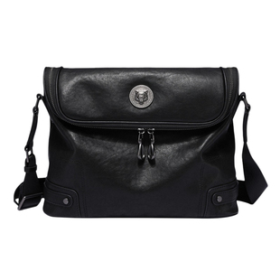 男士真皮单肩包虎头包多功能斜挎包邮差包头层牛皮大容量简约男包