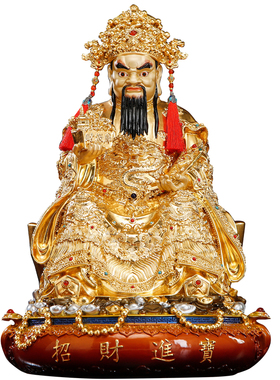 纯铜贴金五爷佛像财神爷供奉神像