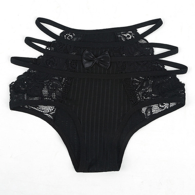 高腰蕾丝内裤女士纯棉抗菌