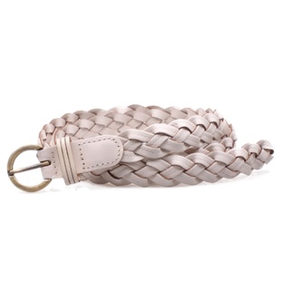 复古编织皮带女士免打孔装饰配裙子毛衣细腰带女百搭实用裤带棕色