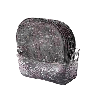 轻奢简约冰川纹家用吐骨碟餐桌垃圾盘网红透明桌面吐骨碟小盘子套