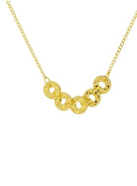 S925纯银项链爆闪五帝钱币