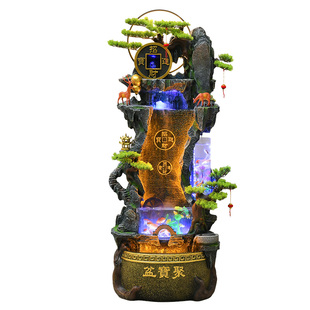 假山流水喷泉造景摆件招财风水轮聚宝盆客厅鱼缸循环水景开业乔迁