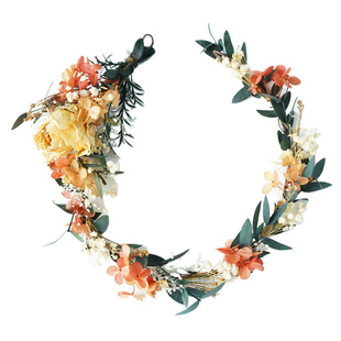 手工森女系干花花环新娘头饰永生花发饰度假旅拍配饰影楼拍照道具