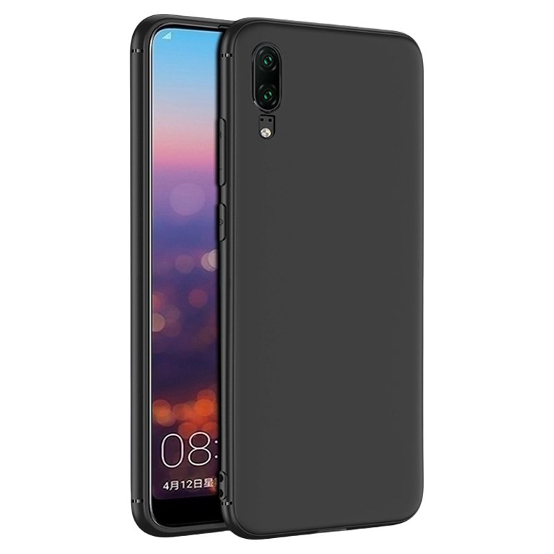 适用华为p20手机壳华为p20pro保护套EML-AL00硅胶CLT-AL00全包防摔超薄磨砂黑色防滑简约男女款手机套软壳