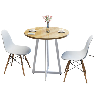 现代简约休闲咖啡桌圆桌小户型餐桌洽谈桌子接待桌椅组合阳台桌椅