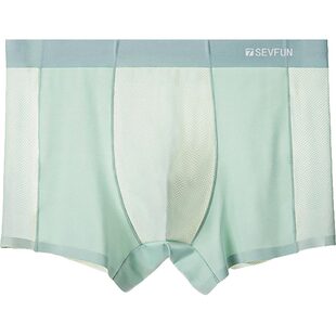 雅鹿男士平角内裤无痕冰丝抗菌透气网面四角短裤网孔薄款2025新款