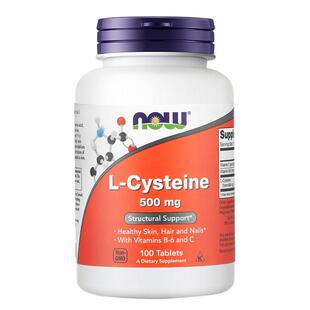 NOW诺奥美国原装进口L-半胱氨酸500mg含维生素C美白亮甲护发100片