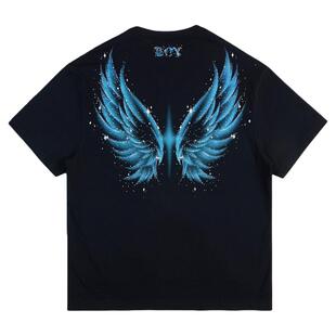 【幻蓝星翼】BOYLONDON潮酷纯棉潮牌烫钻T恤26年夏男女短袖N01933