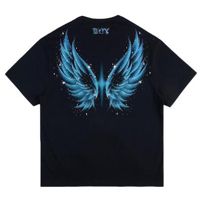 【幻蓝星翼】BOYLONDON潮酷纯棉潮牌烫钻T恤26年夏男女短袖N01933