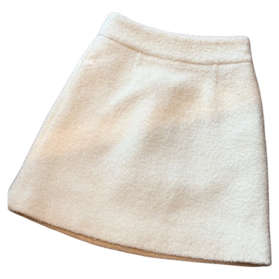 羊毛呢WAN美小A字短裙