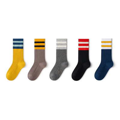 七巧板双针纯棉儿童袜子