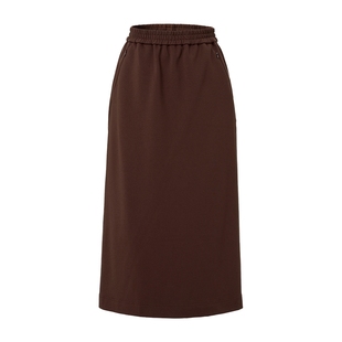 商场同款马天奴2025秋冬新款棕色半身裙半裙子中长直筒裙时尚百搭