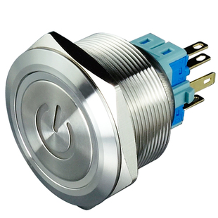 开孔m30mm金属不锈钢按钮开关自复位自锁 开关电源带灯 环形启动