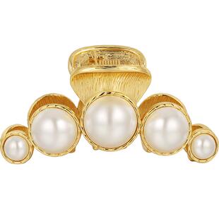 shes茜子复古巴洛克工艺珍珠鲨鱼夹抓夹盘发发夹女后脑勺发饰品