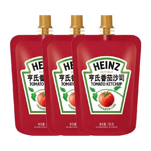 亨氏番茄沙司番茄酱肯德基同款薯条蘸酱便捷小包120g*3袋薯条尝鲜