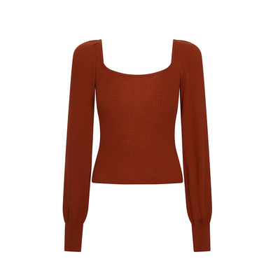 大方领套头毛衣针织打底衫