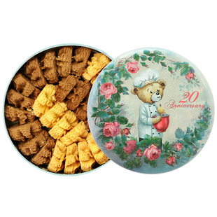 香港珍妮曲奇聪明小熊饼干咖啡奶油小花曲奇双味进口零食品伴手礼