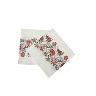 高端 新款彩色印花餐巾纸餐厅咖啡厅方形原生纸巾 折叠面巾纸口布
