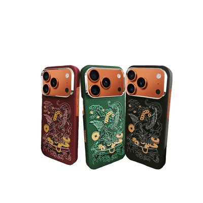 PARKA品牌用于iPhone17promax iPhone16Promax iPhone15Promax 瑞兽貔貅祥瑞中国风商务凯夫拉防摔轻薄手机壳