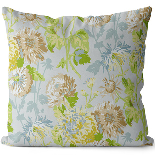 美式清新几何绿色图案双面棉麻抱枕沙发靠垫床头大靠背腰枕套定制