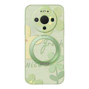 适用华为mate80pro手机壳mate70女款mate60pro+小羊皮2026春夏新款50磁吸支架40/30防摔硅胶卡通可爱油画花朵