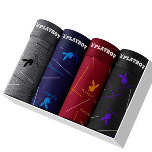 花花公子男士内裤平角裤纯棉抗菌短裤男生2025新款透气四角裤男款