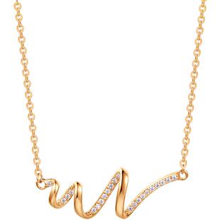 Fanci范琦 水波纹线怦然心动项链女小众设计生日礼物新年送女友