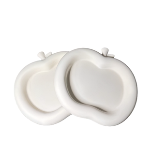 苹果盘高白泥素坯盘子异形可爱盘子素烧坯陶瓷半成品