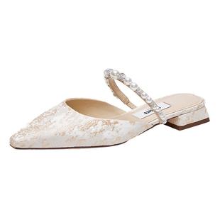 思加图新款琉光鞋仙女鞋复古穆勒拖鞋平底凉拖鞋EA406AH5