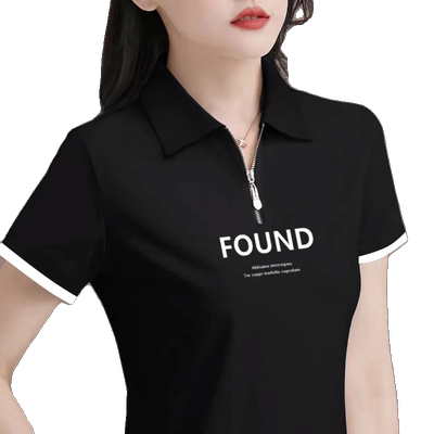 T恤宽松大码休闲运动拉链POLO衫