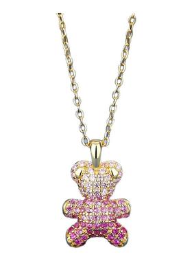 Names宠爱小熊项链女款纯银吊坠小众轻奢高级感生日礼物送女友