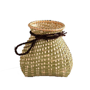 手工竹编竹篓小鱼篓小竹篮竹篮子 采茶篓收纳筐 文艺舞蹈演出道具