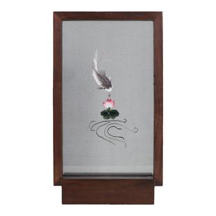 大师设计非遗蜀绣荷花锦鲤高端礼品摆件手工刺绣中式伴手礼送老外