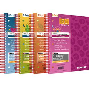 凯萨KAISA 热爱系列美式线圈本螺旋大学生文具考研记事本A4加厚高颜值错题本横线三孔活页本a4笔记本本子