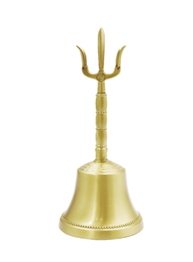 纯黄铜三清太极八卦法器铃摆件