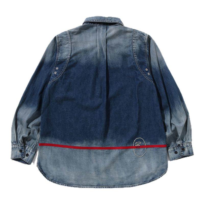 BAPE水洗牛仔长袖衬衫