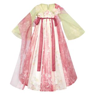 十三余童装花晨国风汉服女童齐胸儿童连衣裙2025年新款古风夏季薄