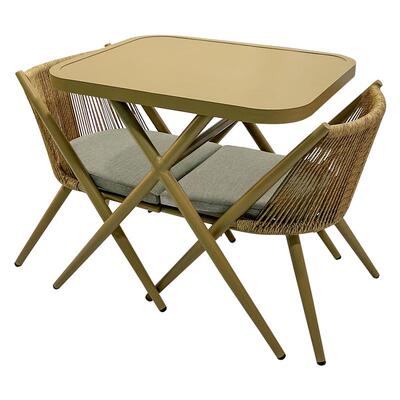 阳台小桌椅三件套家用休闲区布置精致室外小户型看书喝茶桌椅组合