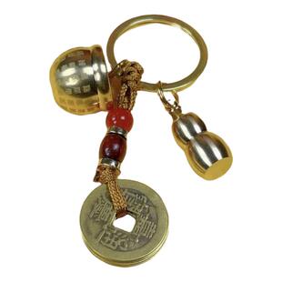 百福聚财缸纯黄铜米缸聚财铜缸聚宝盆钥匙扣招财进宝葫芦挂件摆件